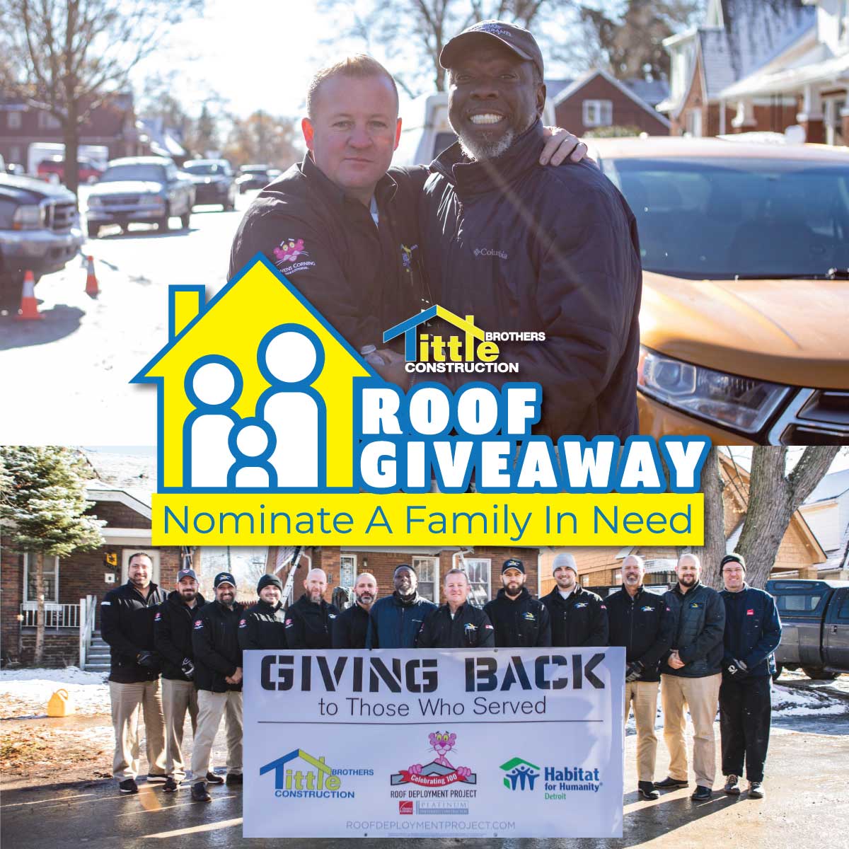 giving back - nominate family in need for a new roof